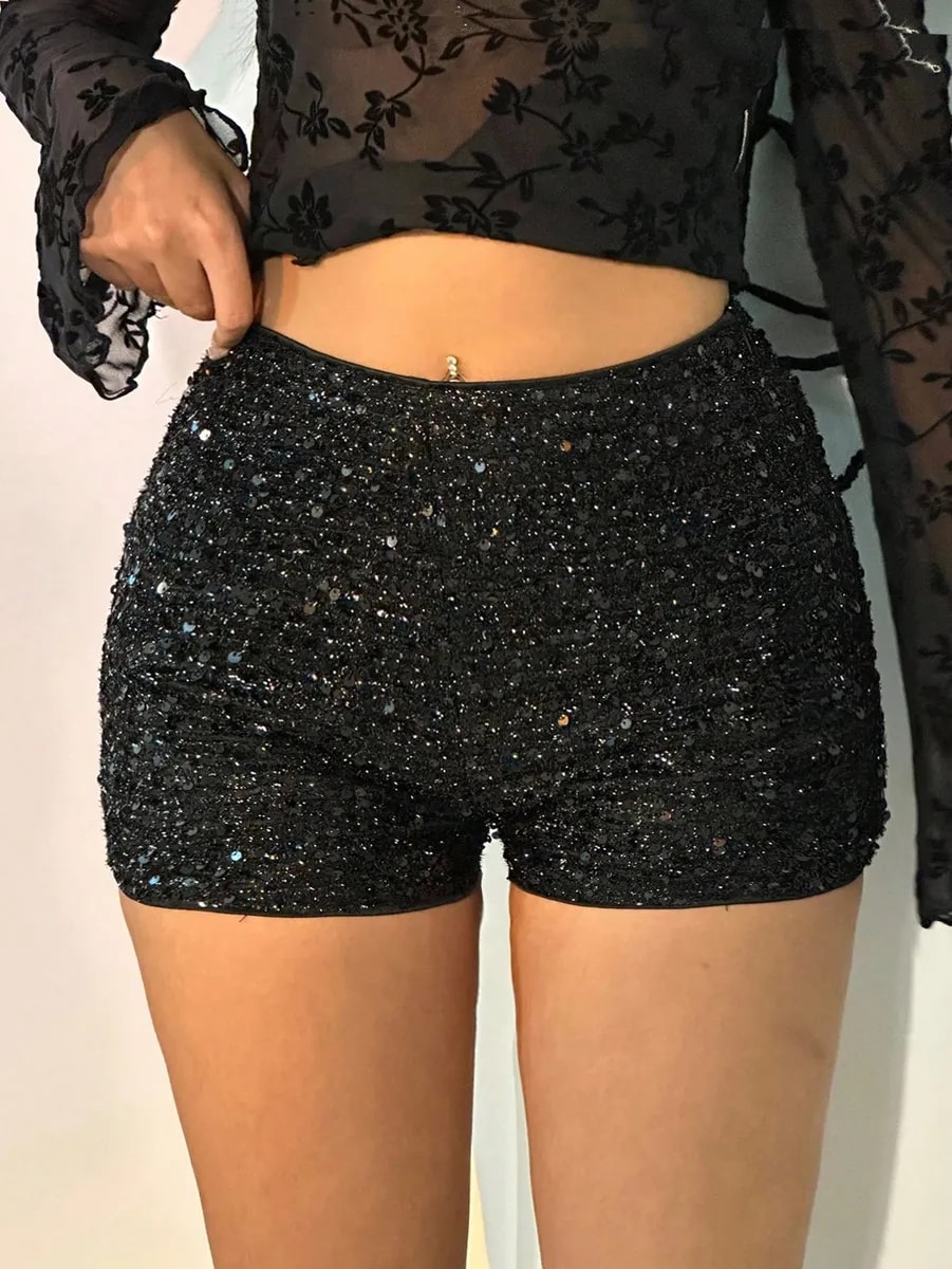 Shorts Lentejuelas Black Sparkle Night - vista 2