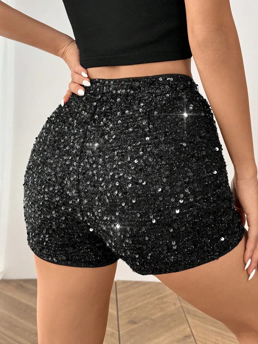 Shorts Lentejuelas Black Sparkle Night - vista 3