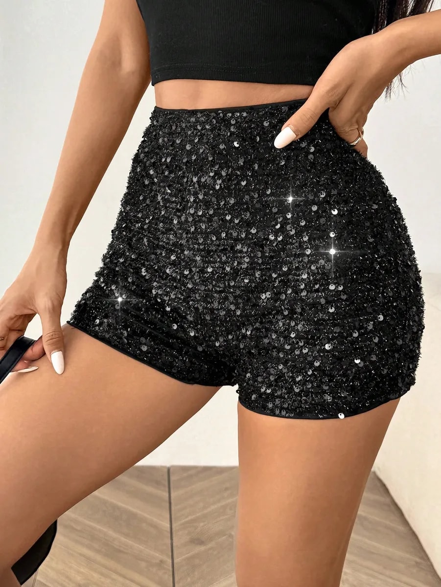 Shorts Lentejuelas Black Sparkle Night - vista 8