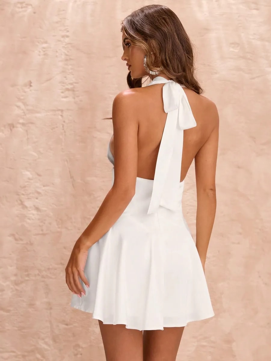 Vestido Halter Blanco Venus - vista 2