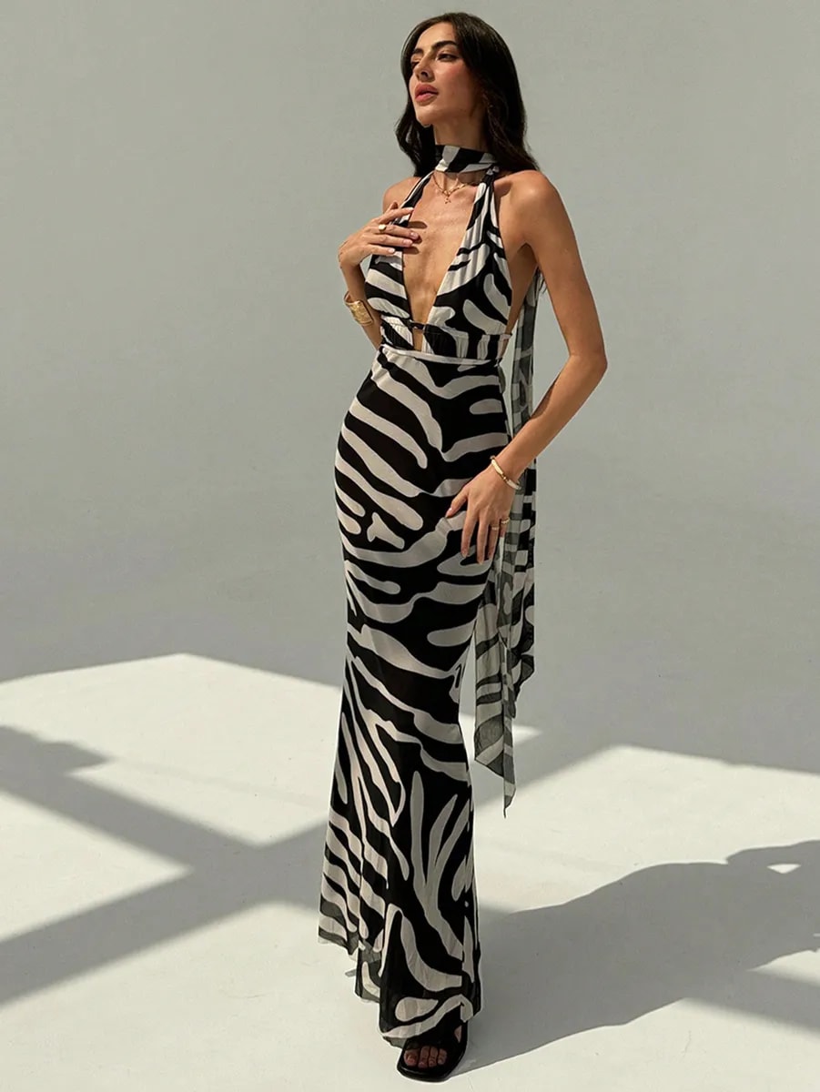 Vestido Maxi Zebra Wild - vista 2