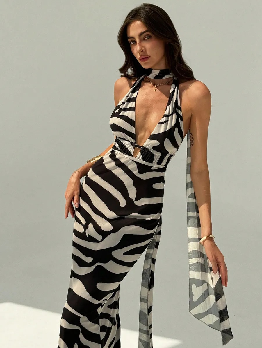 Vestido Maxi Zebra Wild - vista 3