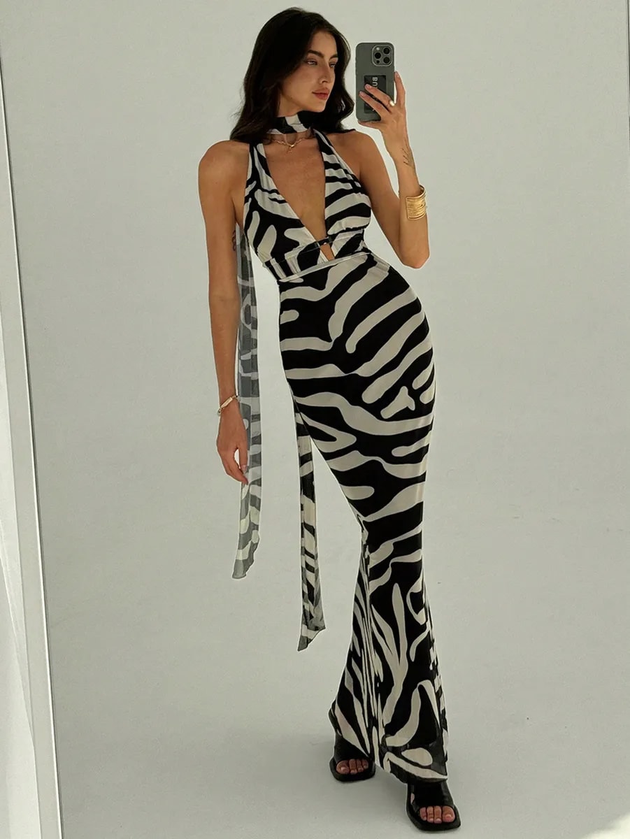 Vestido Maxi Zebra Wild - vista 8