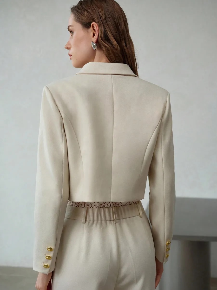 Blazer Crop Gold Ivory - vista 2