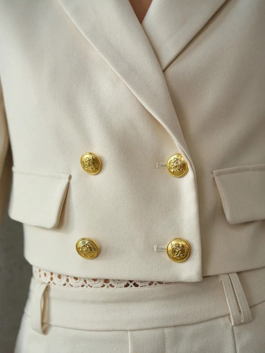 Blazer Crop Gold Ivory - vista 4