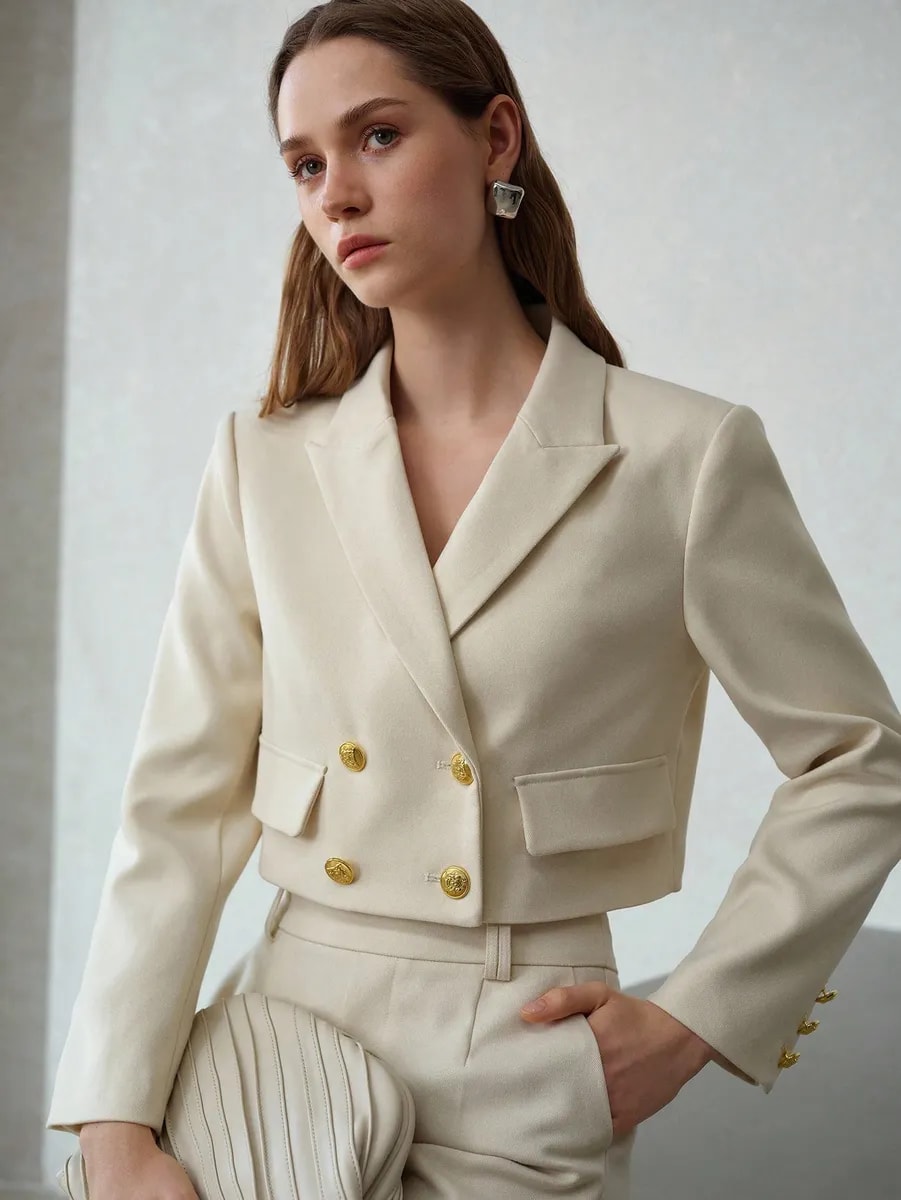 Blazer Crop Gold Ivory - vista 5